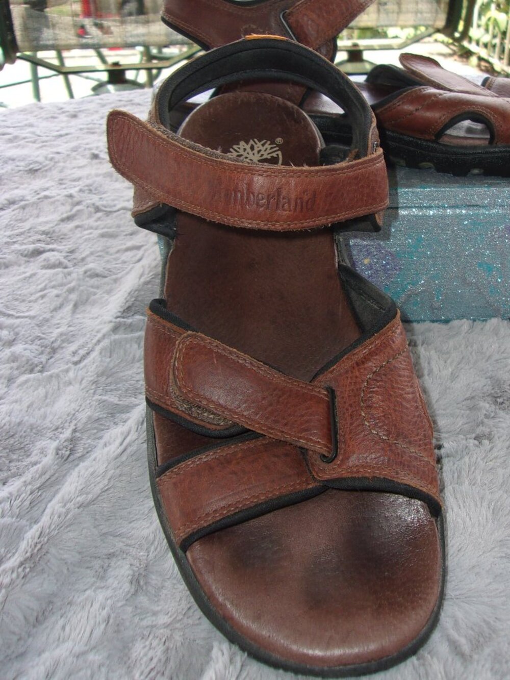 S-233 MENS TIMBERLAND BROWN LEATHER SANDALS